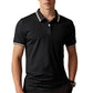 👕 50% OFF NOW! 🚆 Men's Contrast Lapel Quick-Dry T-Shirt – Crisp collar, quick-dry & wrinkle-resistant – Perfect for commutes, chinos & shorts 🕶️