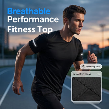 👕 50% OFF NOW! 🎉 Men's Breathable Performance Training Tee – Moisture wicking & night visibility – 30K+ sold, perfect for sports or outdoor activities 🌙💪✨