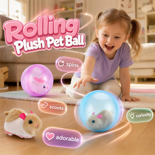 🐱 50% OFF NOW! 🎾 Interactive Plush Animal Rolling Ball – Automatic motion, plush cover & LED lights – Keeps pets active & entertained for hours ✨