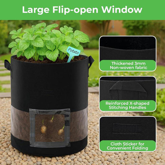 🌱 50% OFF NOW! 🧺 Thickened Grow Bag with Handle – Durable & breathable – Perfect for potatoes, tomatoes or flowers – reusable and easy to move 🍅✨