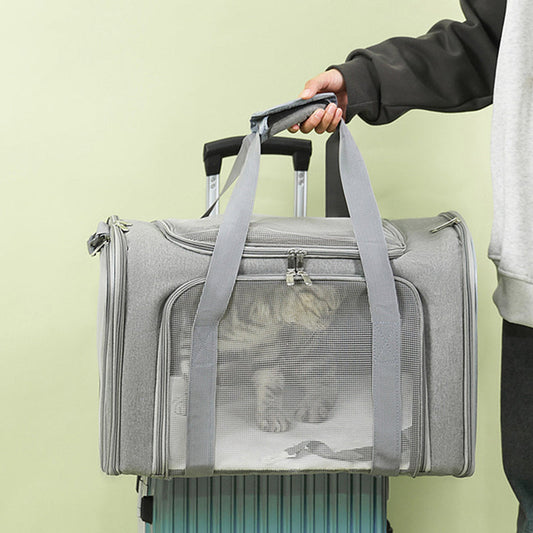 🐱 50% OFF NOW! 🏆 Large Foldable Mesh Cat Carrier Bag – Breathable & portable – Perfect for vet visits, travel or walks – comfy and secure 🐾✨👜