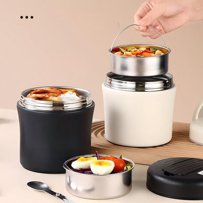 🍱 50% OFF NOW! ⏰ Vacuum Insulated Food Jar with Folding Spoon – Keeps hot/cold for 12h – Leak-proof & portable – perfect for lunch, travel or office 🥄🌿✨