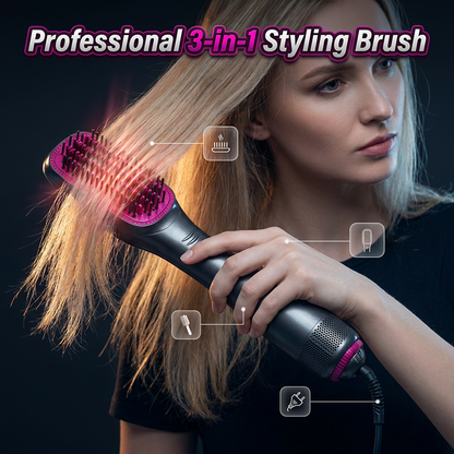 💇‍♀️ 50% OFF NOW! 🎉 Professional 3-in-1 Hot Air Brush – Dry, detangle & volumize – 162K+ sold, salon results at home – smooth & shiny ✨🌀💨