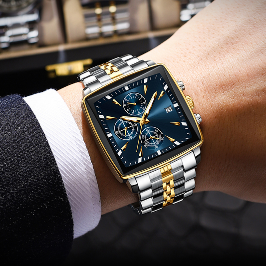 ⌚ 50% OFF NOW! ✨ Men's Classic Square Dial Quartz Watch – Timeless & elegant – Durable band, perfect for daily or formal wear – reliable and stylish 🖤💼✨
