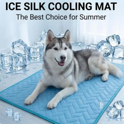 🐾 50% OFF NOW! ❄️ Breathable Ice Silk Cooling Pet Mat – Keeps pets cool & comfy – Perfect for hot days – non-slip, washable & portable 🐶🌞✨