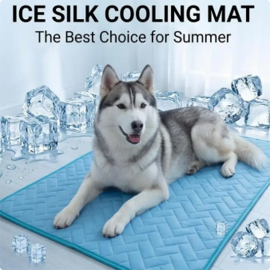 🐾 50% OFF NOW! ❄️ Breathable Ice Silk Cooling Pet Mat – Keeps pets cool & comfy – Perfect for hot days – non-slip, washable & portable 🐶🌞✨