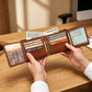 🛡️ 50% OFF NOW! 🎁 Men's Vintage RFID Blocking Wallet – Genuine leather, slim 10-card design & fraud protection – Perfect Father's Day or everyday gift 💼