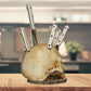 🔪 50% OFF NOW! 💀 Creative Skull Resin Knife Holder – Unique & durable design – Perfect for kitchen, study or gothic decor – holds knives securely and stylishly 🖤🍴✨