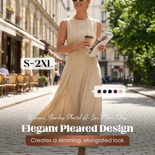 👗 50% OFF NOW! ✨ Women's Sleeveless Pleated Maxi Dress – Flattering A-line – 94K+ sold, perfect for summer or special occasions 🌸🌿☀️