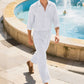 👔 50% OFF NOW! ⏰ Men's Linen Long Sleeve Shirt & Long Pants 2-Piece Set – Breathable & relaxed – Perfect for summer, smart casual or travel – lightweight and timeless 🌿💼✨