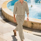 👔 50% OFF NOW! ⏰ Men's Linen Long Sleeve Shirt & Long Pants 2-Piece Set – Breathable & relaxed – Perfect for summer, smart casual or travel – lightweight and timeless 🌿💼✨