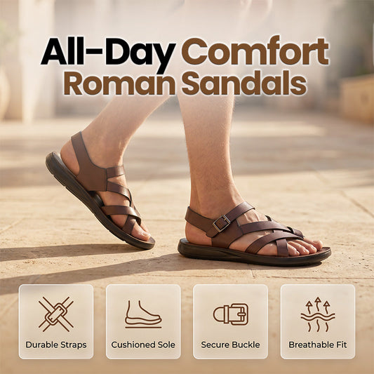 👡 50% OFF NOW! ☀️ Men Roman Sandals – Soft sole & casual style – Perfect for summer, beach or walks – comfortable and breathable 🌊🦶✨