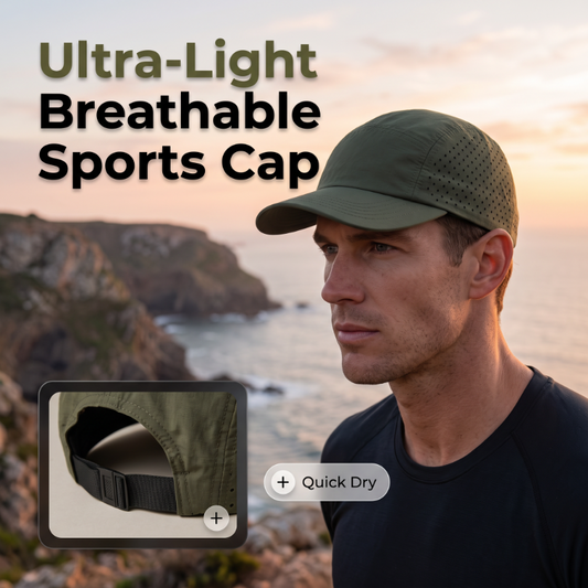 🧢 50% OFF NOW! 🎉 Quick-Dry Sports Cap – Laser-cut ventilation & water-repellent – 38K+ sold – perfect for outdoor activities or daily wear ☀️🏃‍♂️✨