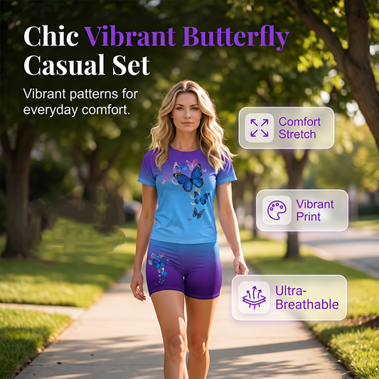 👚 50% OFF NOW! 🦋 Women's Casual Butterfly Print Top & Shorts Set – Soft & lightweight – Perfect for summer, beach or lounging – fun and easy to wear 🌸☀️✨