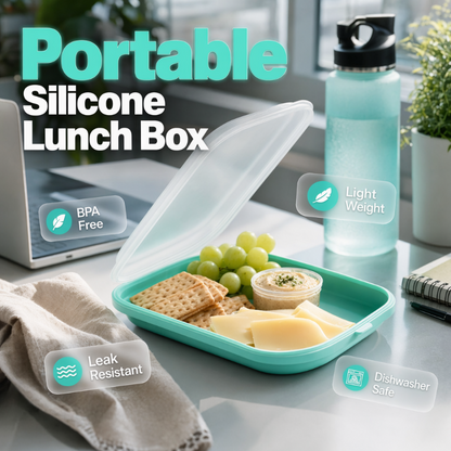 🥗 Save 50%! 🍱 Silicone Lunch Box – Leak‑proof, BPA‑free & airtight ✨