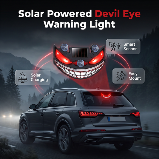 🚗 50% OFF NOW! ⏰ Solar Devil Eye LED Car Warning Light – Waterproof & auto-on at dark – Perfect for roadside emergencies – bright, visible & easy to mount 🛡️🌙✨