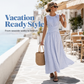 👗 50% OFF NOW! 🌊 Women Casual Striped Maxi Dress Sleeveless – Breezy fabric, flattering stripes & relaxed fit – Perfect for beach, vacation & summer strolls ☀️