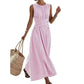 👗 50% OFF NOW! 🌊 Women Casual Striped Maxi Dress Sleeveless – Breezy fabric, flattering stripes & relaxed fit – Perfect for beach, vacation & summer strolls ☀️