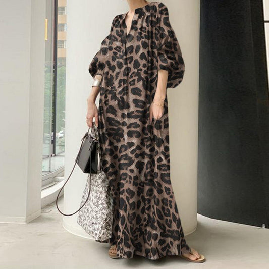 🐆 50% OFF NOW! 👗 Leopard Print Oversized Maxi Shirt Dress – Flowy fit, lightweight fabric & versatile style – Perfect for beach, brunch & casual days ☀️