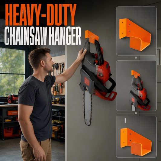 📢 BUY 2 GET 1 FREE! ⛓️ Heavy-Duty Wall Mount Chainsaw Hanger – Sturdy steel, easy mount & space-saving design – Organize your garage or workshop with ease 🔧