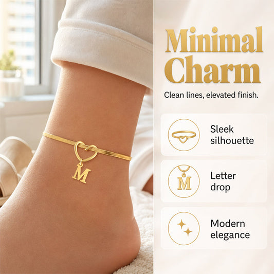 💖 50% OFF NOW! ✨ Heart Initial Anklet Snake Chain – Personalized charm, adjustable fit & delicate snake chain – Perfect gift for yourself or a loved one ❤️