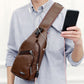 👜 50% OFF NOW! 🎁 Men's Multifunctional Leather Chest Bag – Premium leather, multiple compartments & adjustable strap – Perfect for travel & daily carry ✨