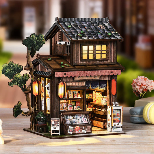 🏠 50% OFF NOW! 🌸 Springtime Store Miniature House with LED Light – DIY kit, intricate details & warm glow – Perfect for craft lovers & home display ✨