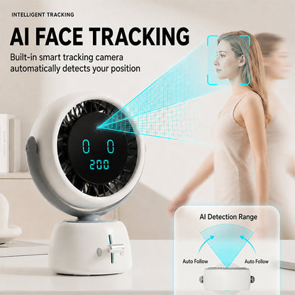 🌀 50% OFF NOW! 📹 Smart Face Tracking Desktop Fan – Auto-tracking, quiet operation & USB rechargeable – Stays cool while following you anywhere 🌬️