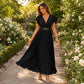 👗 50% OFF NOW! ✨ Women Elegant V-Neck Pleated Long Dress – Flattering pleats, lightweight fabric & elegant flow – Perfect for parties, weddings & summer evenings 🌸