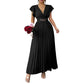 👗 50% OFF NOW! ✨ Women Elegant V-Neck Pleated Long Dress – Flattering pleats, lightweight fabric & elegant flow – Perfect for parties, weddings & summer evenings 🌸