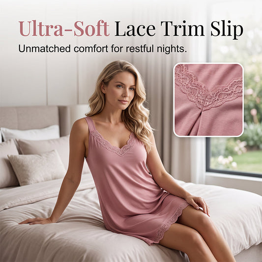 🌙 50% OFF NOW! 👗 Women's Lace V-Neck Modal Nightdress – Soft modal, breathable & elegant lace detail – Perfect for comfortable sleep & lounging ✨