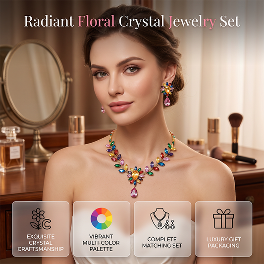 🌸 50% OFF NOW! 💎 Women Casual Colorful Floral Necklace Set – Vibrant flowers, lightweight & elegant – Perfect for everyday wear & special occasions ✨