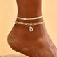 🌸 50% OFF NOW! ✨ Dainty Layered Gold Initial Anklets – Elegant design, lightweight & adjustable – Perfect for everyday charm & gifting 💛