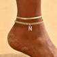 🌸 50% OFF NOW! ✨ Dainty Layered Gold Initial Anklets – Elegant design, lightweight & adjustable – Perfect for everyday charm & gifting 💛