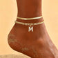🌸 50% OFF NOW! ✨ Dainty Layered Gold Initial Anklets – Elegant design, lightweight & adjustable – Perfect for everyday charm & gifting 💛