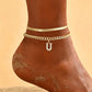 🌸 50% OFF NOW! ✨ Dainty Layered Gold Initial Anklets – Elegant design, lightweight & adjustable – Perfect for everyday charm & gifting 💛