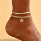 🌸 50% OFF NOW! ✨ Dainty Layered Gold Initial Anklets – Elegant design, lightweight & adjustable – Perfect for everyday charm & gifting 💛
