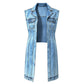 👗 50% OFF NOW! 👖 Women Sleeveless High Slit Denim Vest Dress – Flattering longline fit, high slit & stylish – Perfect for summer layering & casual chic ☀️