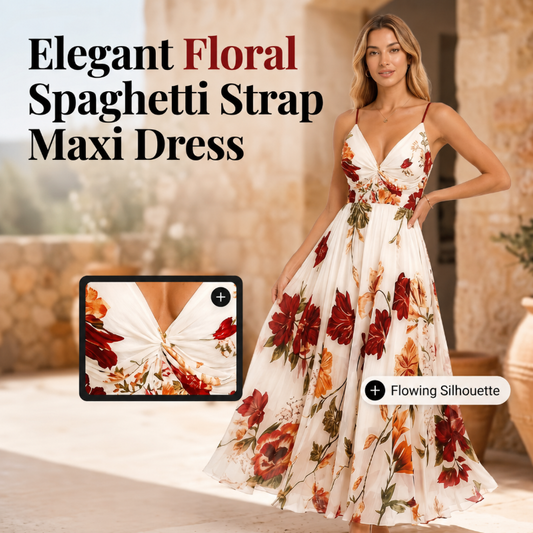 🌸 50% OFF NOW! 👗 Women's Printed Spaghetti Strap Maxi Dress – Flowy fabric, vibrant print & lightweight – Perfect for beach days & summer evenings ☀️