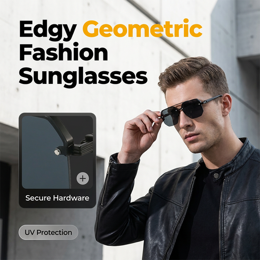 🕶️ 50% OFF NOW! ✨ Men's Stylish Geometric Polygon Sunglasses – Modern geometric design, UV protection & lightweight – Perfect for a bold, everyday look ☀️