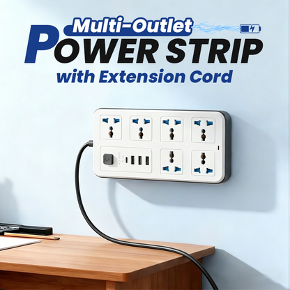 🔌 50% OFF NOW! ⚡ Multi-Outlet Power Strip with Extension Cord – Surge protection, USB ports & long cord – Charge all devices safely at once 📱