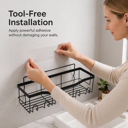 🚿 50% OFF NOW! 🏠 Drill-Free Bathroom Shelf Set – Strong adhesive, easy install & rust-proof – Perfect for shower, sink & small spaces ✨