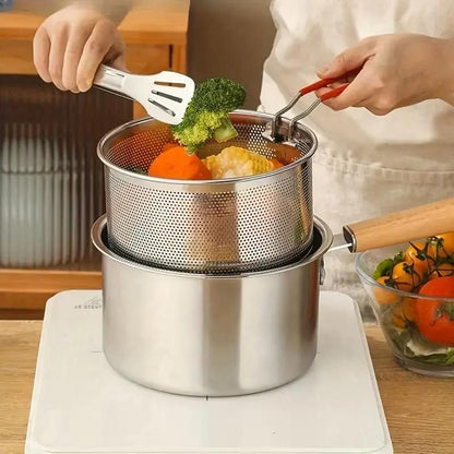 🍳 Save 50%! 🥘 Multifunctional 304 Steel Frying Pot – Durable & versatile ✨