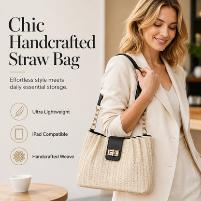 👜 50% OFF NOW! 🌾 Spacious Commuter Straw Shoulder Bag – Lightweight, roomy & natural style – Perfect for work, beach & weekend getaways ✨