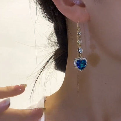 💙 50% OFF NOW! ✨ Exquisite Blue Heart Gemstone Threader Earrings – Delicate design, radiant blue & lightweight – Perfect for everyday elegance & gifting 🌸