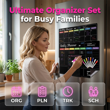 🧲 50% OFF NOW! 📅 Magnetic Fridge Calendar Planner Set with Markers – Organize meals, notes & schedules – Perfect for family planning & kitchen reminders ✨
