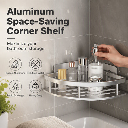 🚿 BUY 2 GET 1 FREE! 🏠 Drill-Free Corner Shower Storage – Easy install, strong adhesive & rust-proof – Perfect for bathroom organization ✨
