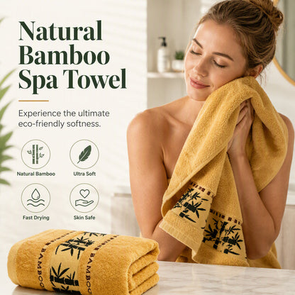 🛁 50% OFF NOW! 🧖 Premium Bamboo Bath Towel – Ultra-thick, super soft & highly absorbent – Gentle on skin for a luxurious drying experience ✨