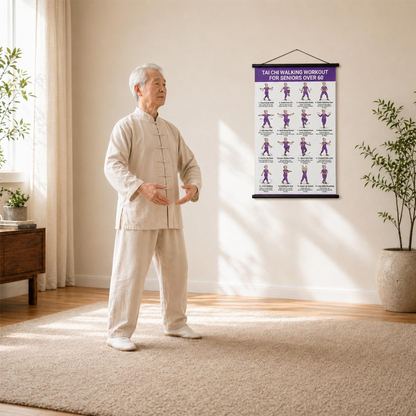 🧘 50% OFF NOW! 📋 Tai Chi Workout Poster for Seniors – Easy-to-follow moves, large print & illustrated – Gentle daily exercise for balance & flexibility 💪