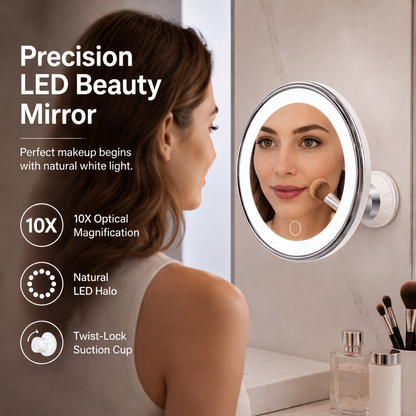 🪞 50% OFF NOW! 💡 10x Magnifying Makeup Mirror with LED Light – Suction cup, bright light & compact – Perfect for precision makeup & travel 💄